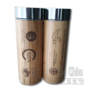 Khắc logo Bình Giữ Nhiệt Tre Giá Rẻ