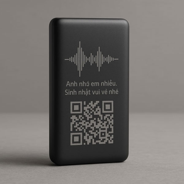 Khắc sóng âm lên pin sạc dự phòng